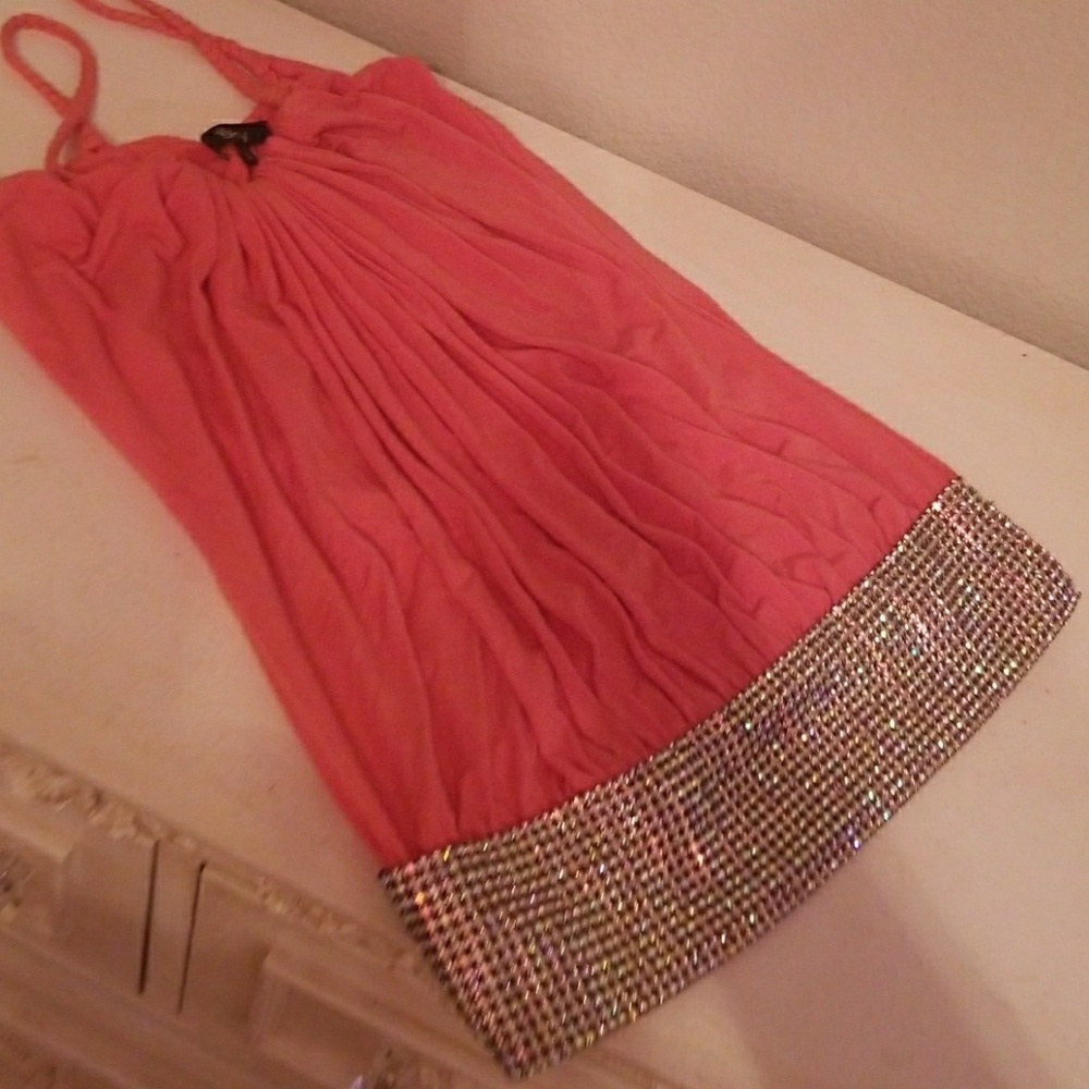 Sky rhinestone top, size small